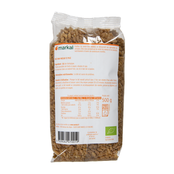 Blé mondé précuit bio - 2