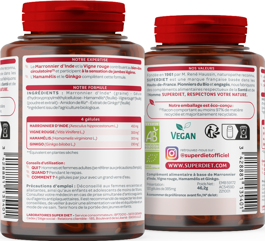 Quatuor circulation bio (marronnier d'inde, vigne rouge, hamamélis, ginkgo) - 2